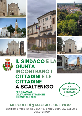 Incontro con la cittadinanza mercoledì 3 maggio a Scaltenigo
