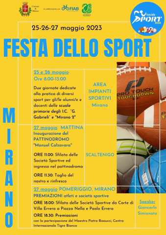 20ª Festa dello Sport di Mirano” 25-26-27 maggio 2023