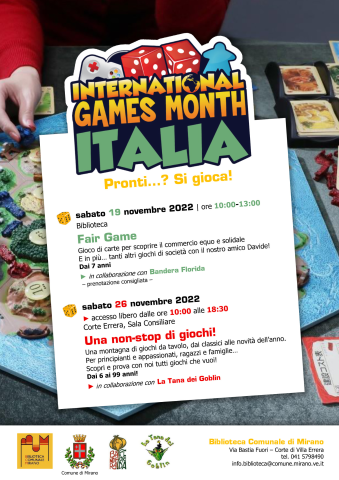 La Biblioteca dedica due eventi all'"International Games Month" il 19 e 26 novembre