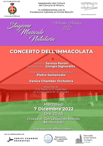 Concerto dell’Immacolata anticipato a mercoledì 7 dicembre ore 20.45 a San Leopoldo